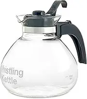 CAFÉ BREW COLLECTION WK112 Glass Whistling Tea Kettle, Clear, 12 Cup