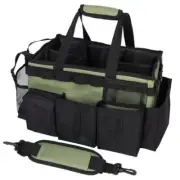 Cleaning Caddy Bag for Housekeepers, Cleaning Caddy Supplies Organizer, Green