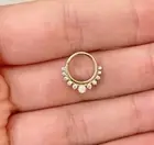 Paisley 14K Solid Gold Septum Ring 16G | CZ Opal Dainty Septum Clicker Ring
