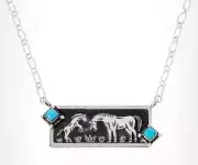 Chaco Canyon Sterling Silver Kingman Turquoise Horse Motif Necklace-NWT-$208.25