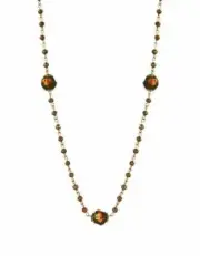 Lauren Ralph Lauren 302302 Gold-Tone Topaz Faceted Bead Long Station Necklace
