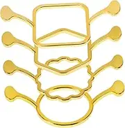 Yardenfun 4 Pcs Metal Wax Seal Molds Geometric Shapes for Creative Wax Sealing Durable Design for Crafting Includes Flower and Decorative Patterns for Invitations and