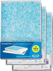 Petsafe Scoopfree Replacement Crystal Cat Litter Trays-Blue, Tray Refills-3-Pa