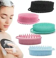 5 Pack Silicone Body Scrubber, Exfoliating Body Scrubber Soft Silicone Loofah Body Set of 3 Soft Bath Sponge/Shower Brush Fit for Sensitive Kids Women Men All Kinds of Skin Clean