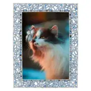 OLIVIA RIEGEL SILVER PAPILLON SAPPHIRE CRY 5X7" PICTURE FRAME RT2416.NEW IN BOX.