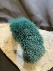 Artisan Dark Forrest Green Mink Gold Bangle Bracelet