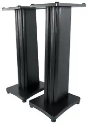 2) Rockville SS28B 28" Speaker Stands Fits Wharfedale Diamond 12.0 Black Oak