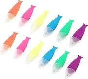 SECFOU 12Pcs Cartoon Highlighter Pens Multi Colored Marker for Note Taking Students Stationery Creative Fish Shaped Design present for School and Office Use
