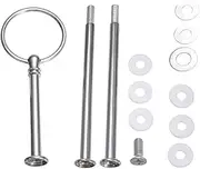3 Tier Cake Stand Centre Handle Fittings Heavy Duty Hardware Rod Holder Dessert Cupcake Plate Stand for Tea Party Serving Platter (Silver)