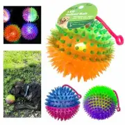 6 Pc Large Squeaky Spike Balls Flashing LED Light Up Pets Dog Puppy Cat Toy 5"