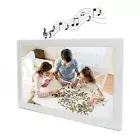 New Digital Photo Frame 19in Screen White Music Clock Calendar Functions Pictur