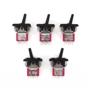 5Pcs SH T80-R R8015-P14 3-Pin ON-ON 2-Position SPDT Mini Paddle Toggle Switch
