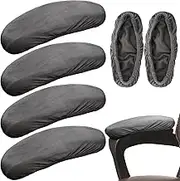 HTVSHEE 4 Pieces Velvet Office Chair Arm Covers Stretch Chair Armrest Covers Removable Desk Chair Arm Pads Elastic Computer Chair Arm Protectors Washable Arm Rest Pads for Home Office Rotating Chairs