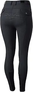 [HORZE] Andrea Women's High Waist Silicone Full Seat Breeches with Bit Print - Dark Navy - 24