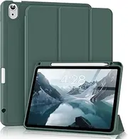 [KVTVOU] Case for iPad Air 11 Inch Case M3/M2 Generation 2025/2024, iPad Air 5th/4th 10.9 Inch Gen 2022/2020 with Pencil Holder, Thin Slim Trifold Stand Shockproof Cover with Auto Sleep/Wake, Dark Green