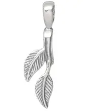 Bail, Ice Pick, 1 Antiqued Sterling Silver 20x7mm Leaf Branch Prong 6mm Grip NS