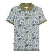 Lambretta Mens SS25 Paisley Branded Big & Tall Polo Shirt
