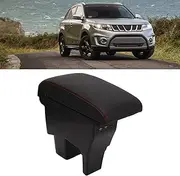 ElgnAura Central Console Organizer, Car Armrest Box with USB Interface, Black Leather Automotive Armrests for 2016-2021, Center Console Storage Solution