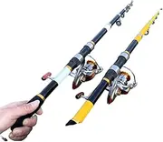 LLEIIshen Fishing Rod and Reel Combo Carbon Fiber Telescopic Fishing Rod with Spinning Reel Combo/1841