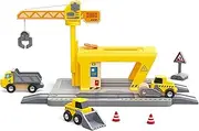 Hape Railway Crane for Children, Expandable Set for Creative Games