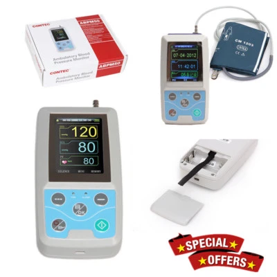 Handhold Arm Automatic 24h Ambulatory Blood Pressure Monitor+Adult BP Cuff+PC SW