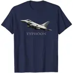 RAF TYPHOON FIGHTER PLANE EUROFIGHTER 男士 T 恤短袖休閒純棉 O 領夏季襯衫頂級