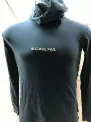 NWT Quicksilver Black Logo Pullover Hoodie Men's SIZE XS skeleton Fish $40.00