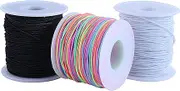 KONMAY 3 Rolls 1.0mm Stretchy Bracelet String, 150 Yards Mixed Elastic Bracelet Cord for Beading, Jewelry Making and Crafting