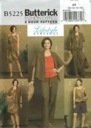 Butterick Sewing Pattern 5225 Jacket Top Dress Shorts Pants Size 8-14