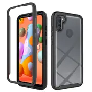 MCC Shockproof Bumper Case Samsung Galaxy A11 2020 Clear Back Cover A115 [Black]