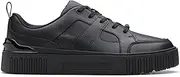 [Clarks] Boy's Oslo Flare Y Oxford Flat, Black Leather, 6.5 US