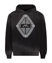 Gradient logo-print hoodie S Black