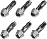 SING F LTD 6Pcs Allen Hex Socket Tapered Head Ti-6Al-4V Titanium Alloy Bolt Bicycle Stem Parts for Road Mountain Bike Silver