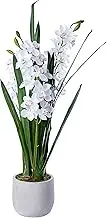 Décor Villa O221W Artificial Orchid Cymbidium, White