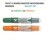PILOT V Board Master Whiteboard Marker Bullet Tip - 6x GREEN + 1x ORANGE