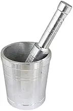 Aluminium Hamam Dasta Mortar and Pestle Set Okhli Kitchen Khalbatta for Crush and Grind - Pack of 1 Hamam Dasta