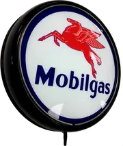 Mobilgas Mobil Fuel Petrol Bar Lighting Wall Sign Light Button Black