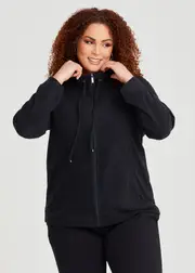 [Taking Shape] Taking Shape Polar Fleece Zip Front Jacket Size 20 in Black - Plus Size Women's Coats & Jackets Black