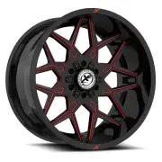 20x10 XF Off-Road XF-238 Gloss Black & Red Milled Wheel 6x135/6x5.5 (-12mm)