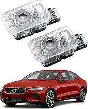 AutoQi Door Light LED Entry Lighting for Volvo, Pack of 2 Door Lighting Laser Logo Projector, LED Car Door Projector Light Accessories for S60 S90 V40 V60 V90 XC60 XC90 (White Circle with Blue)