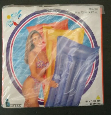 The Wet Set 1997 Inflatable Air Mattress Intex 72x27 Pool Float New Orange