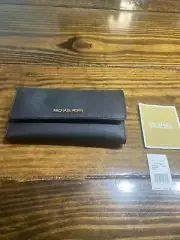 MICHAEL KORS JET SET TRAVEL MK Signature Leather LARGE TRIFOLD WALLET