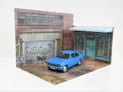 Model car display 1/18 scale Street store with tent Diorama model kit Size 1:18