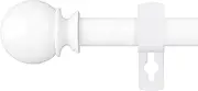 Poskena White Curtain Rods for Windows 28 to 48 Inch, 5/8" Diameter Heavy Duty Metal Stainless Steel Adjustable Small Curtain Rod With Bracket(2.3-4 Feet)
