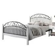 Ashley King Size Bed Frame - Black Metal Frame - White