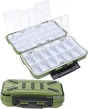 2pcs Box Luya Waterproof Accessories Box Fishing Lure Storage Fish Hook Cases Boat Tackle Storage Bait Organizer Dark Green Abs Plastic