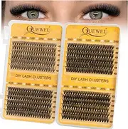 QUEWEL Eyelash Clusters 30D+40D+50D+60D Lash Clusters Wispy Individual Lashes 480PCS D Curl Lash Extension 10-18MM Natural Eyelashes Cluster DIY Cluster Eyelash Extensions for Beginners
