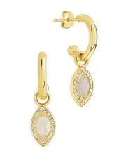 Sterling Forever Calla Crystal Drop Hoop Earrings