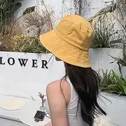 [Ling88] Women's Sun Hat Summer Foldable Bucket Hat for Women Autumn Outdoor Sunscreen Cotton Fishing Hunting Cap Anti-Uv Wide Brim Panama Lady Sun Hat-1