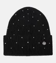[Versace] Versace Embellished wool beanie One Size black